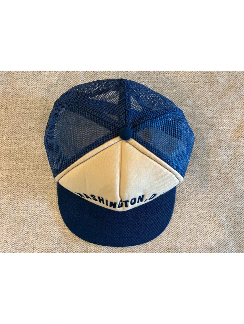 Vintage 1985 Washington DC Capitol Building Trucker Hat Snapback Blue Foam VTG
